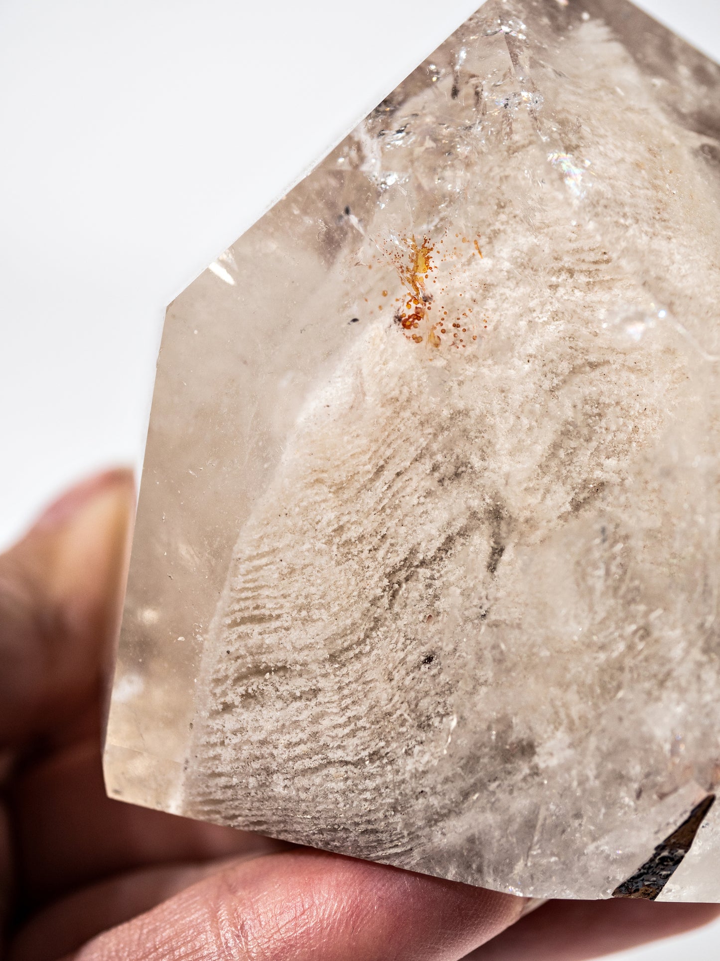 White Thousand Layer Inclusion in Quartz Tower