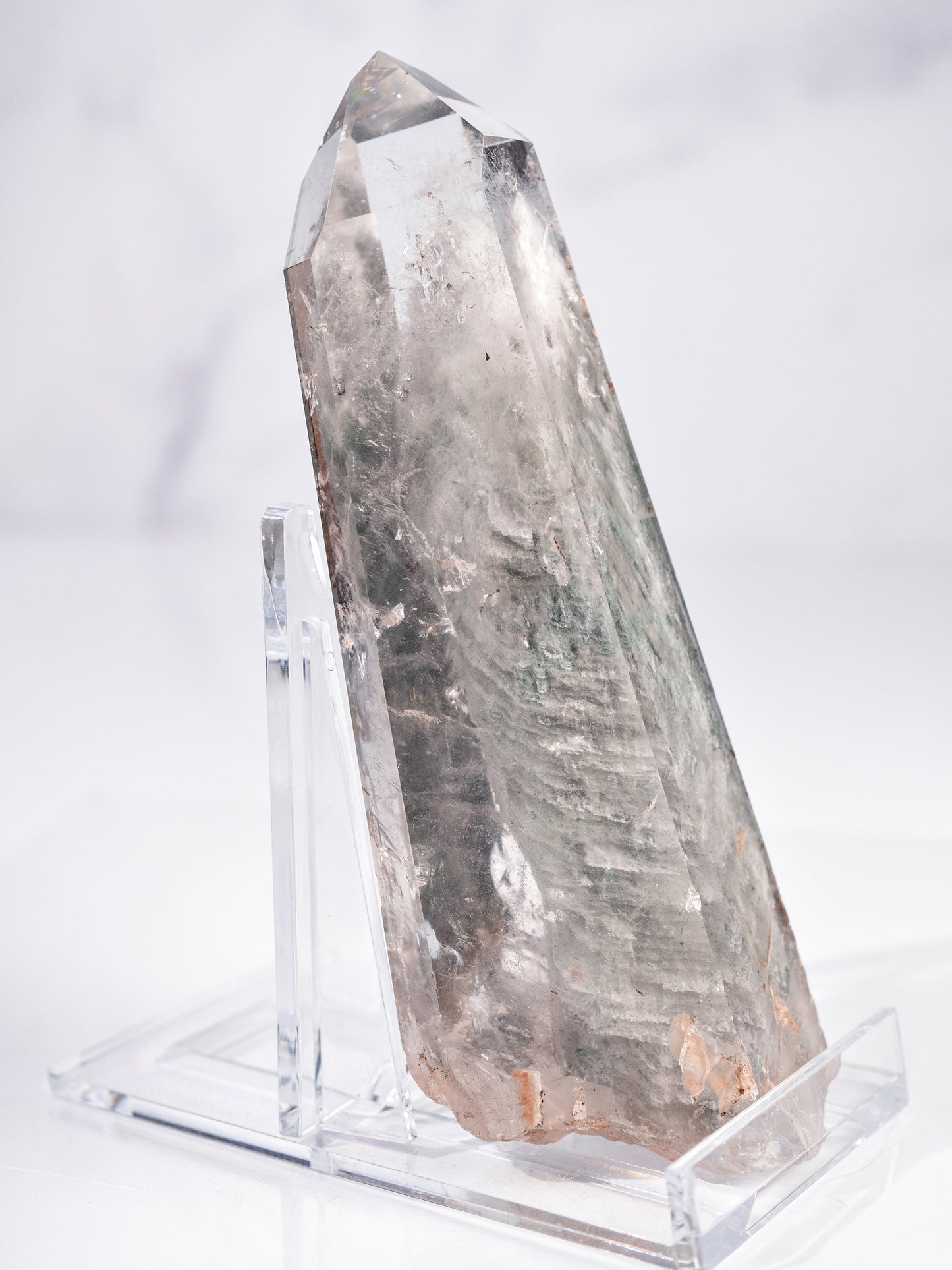 Blue Amphibole Inclusion Quartz Tower