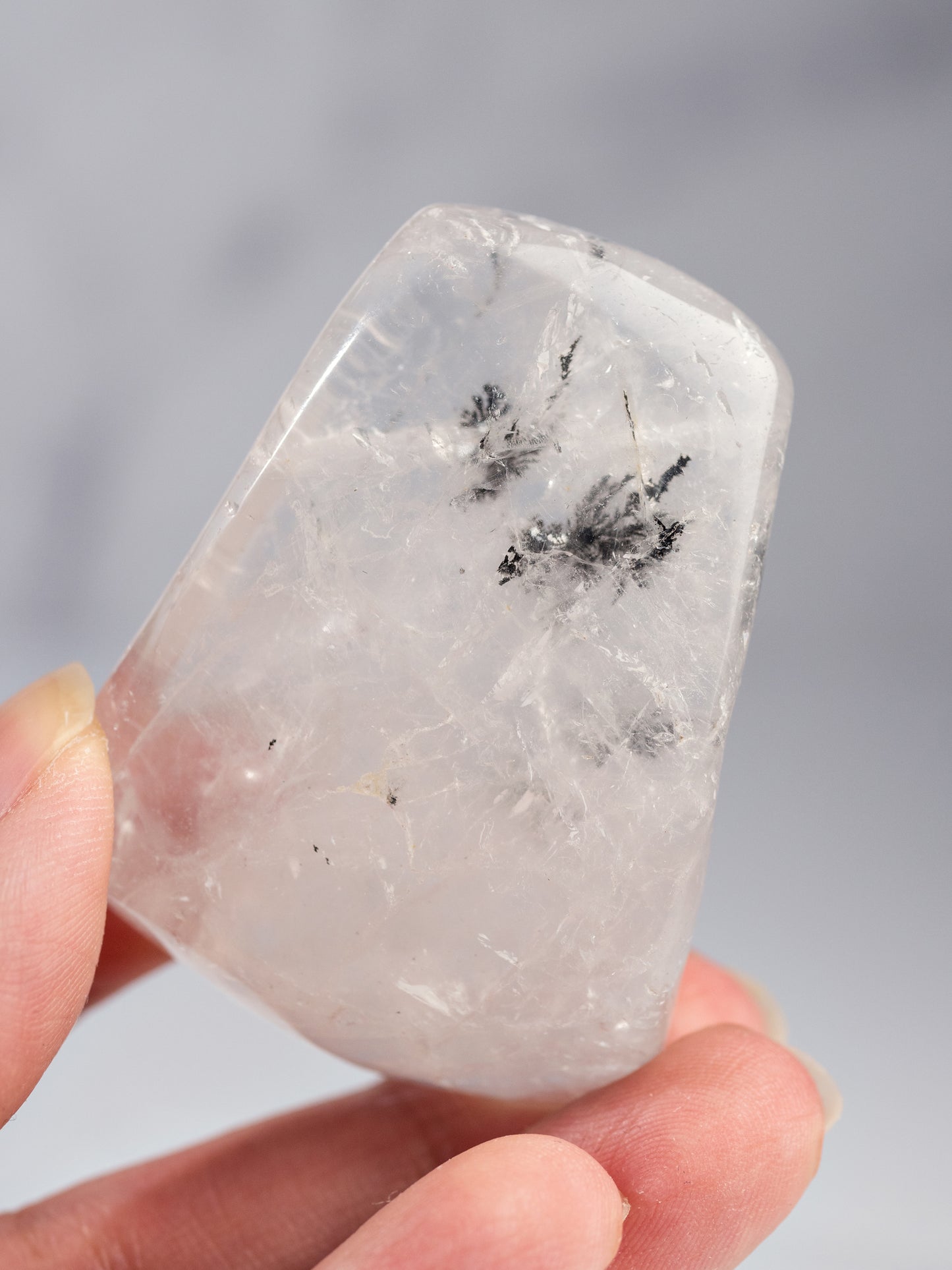 Dendritic Quartz Tumbled Palm Stone