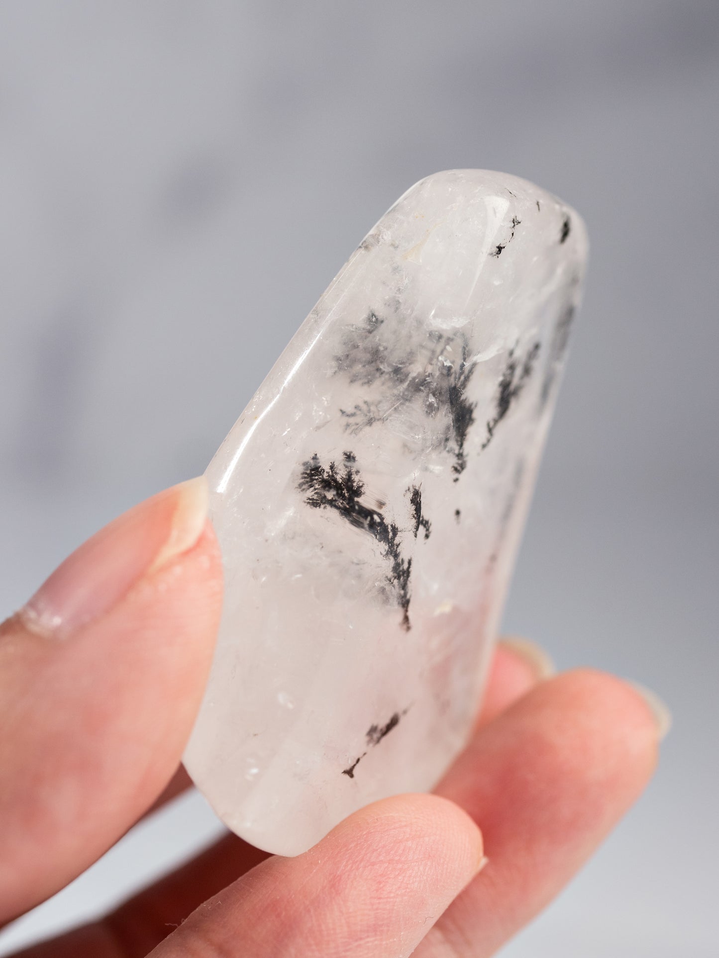 Dendritic Quartz Tumbled Palm Stone