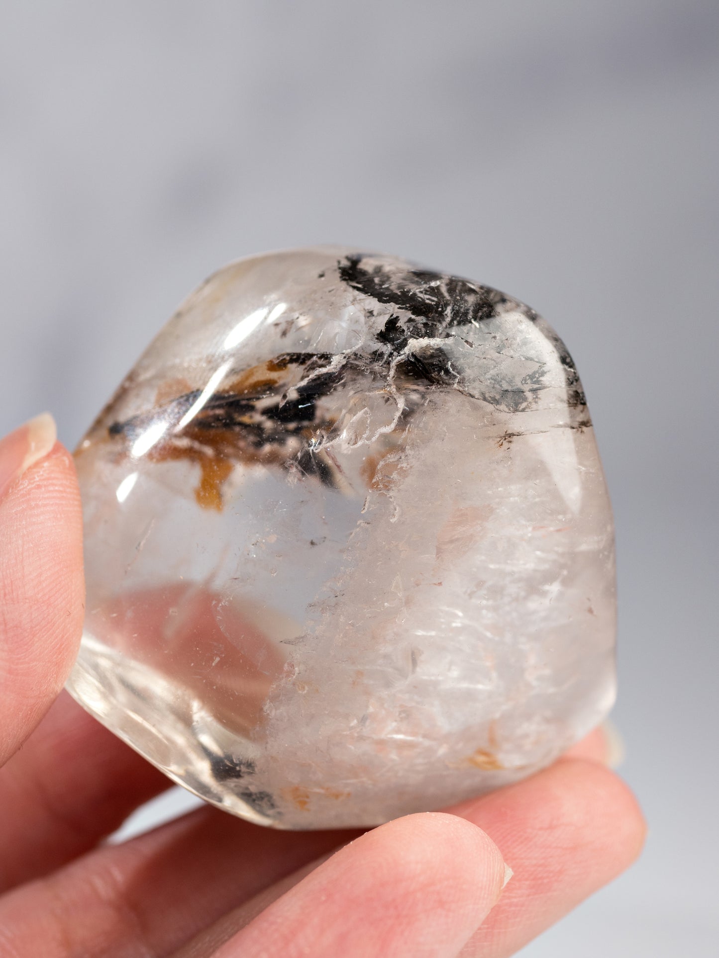 Dendritic Quartz Tumbled Palm Stone