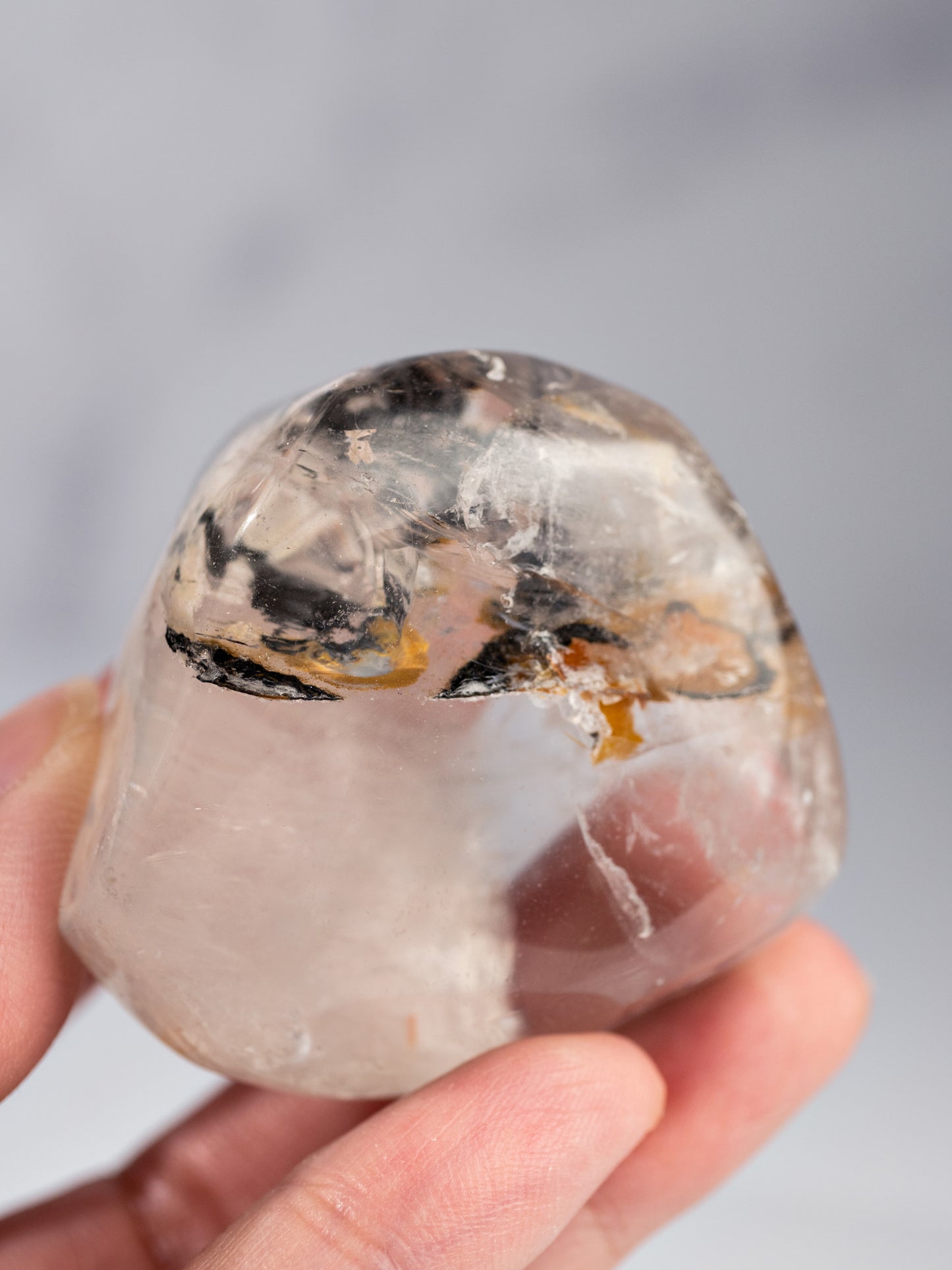 Dendritic Quartz Tumbled Palm Stone