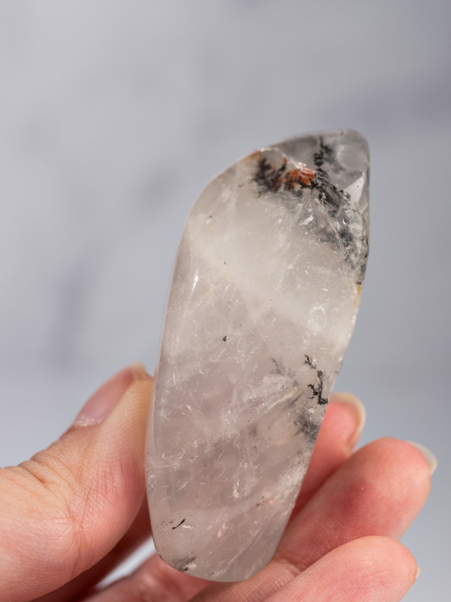 Dendritic Quartz Tumbled Palm Stone