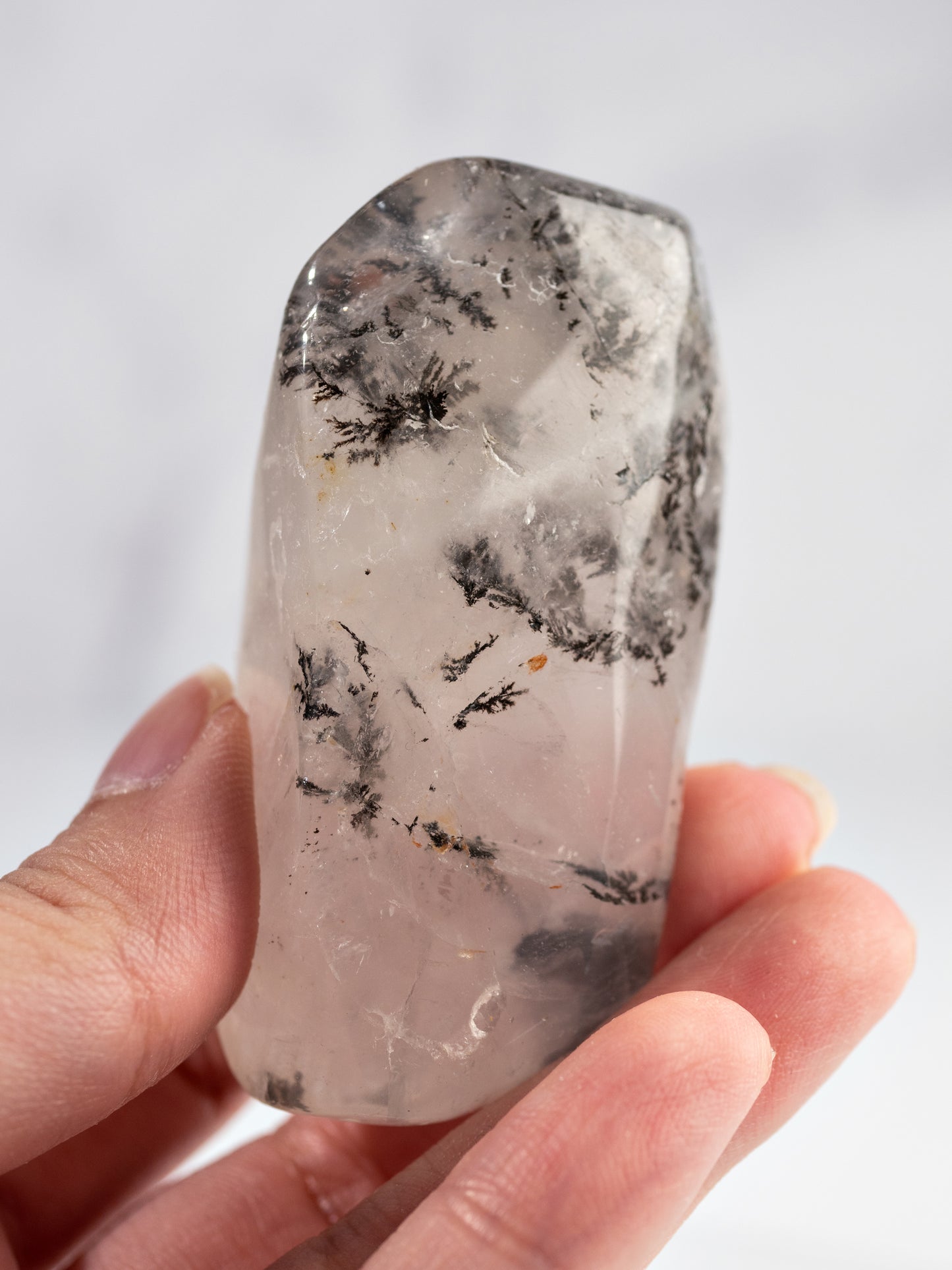 Dendritic Quartz Tumbled Palm Stone