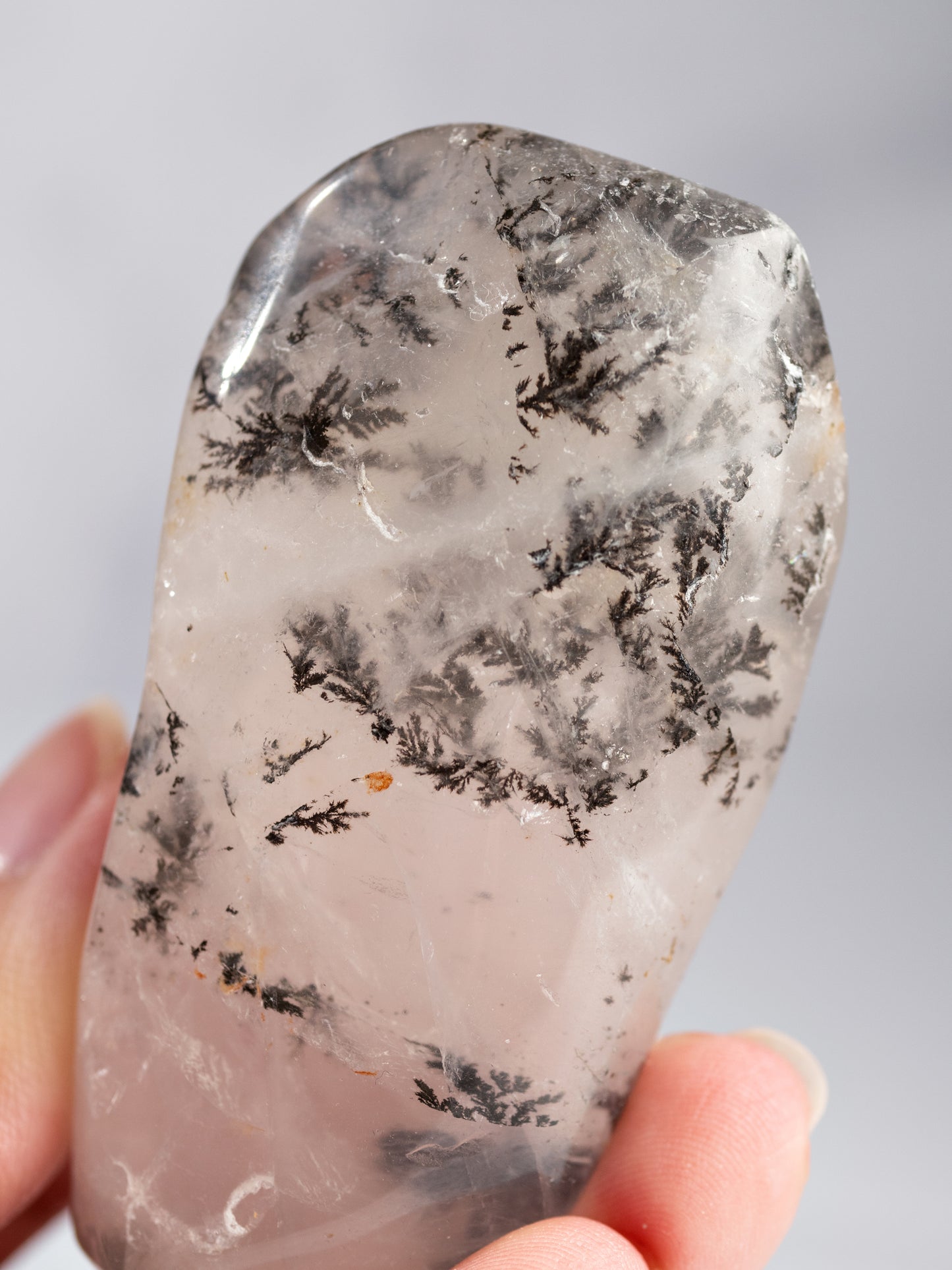 Dendritic Quartz Tumbled Palm Stone