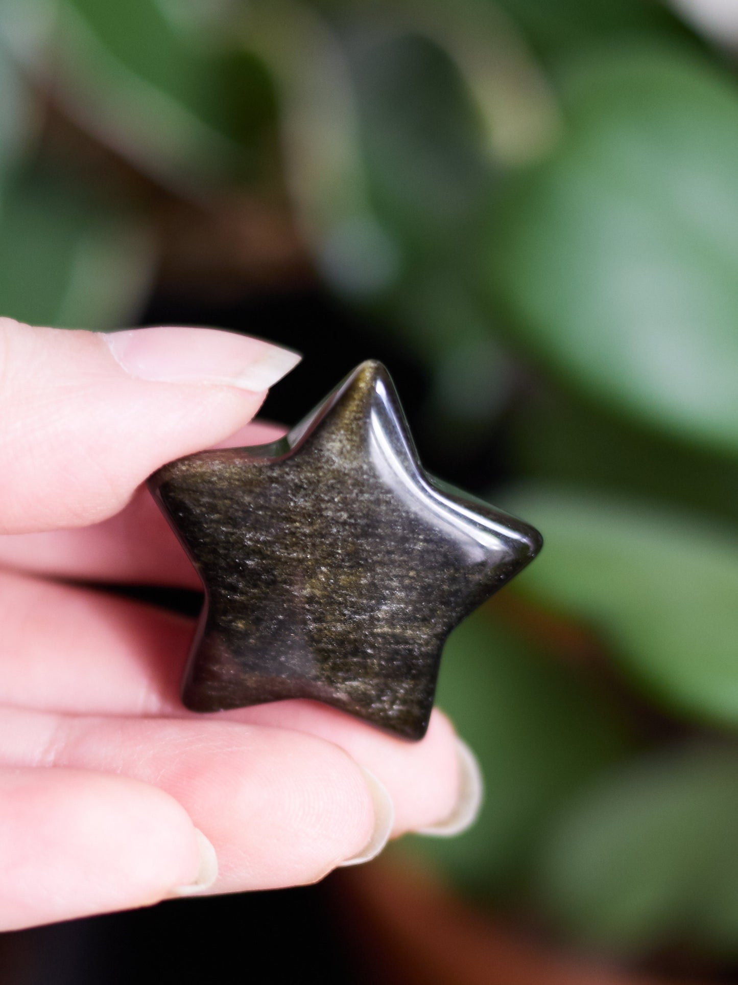 Small Gold Sheen Obsidian Star Carving