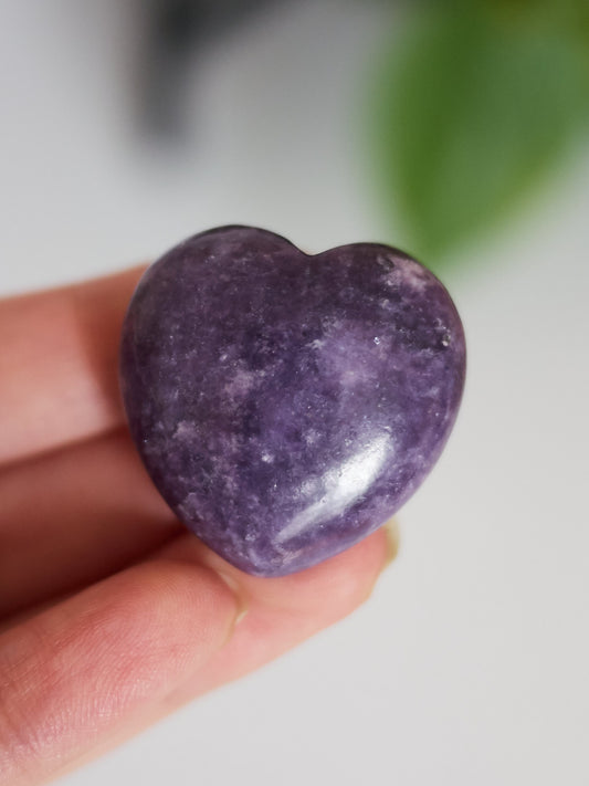 Small Lepidolite Heart Carving