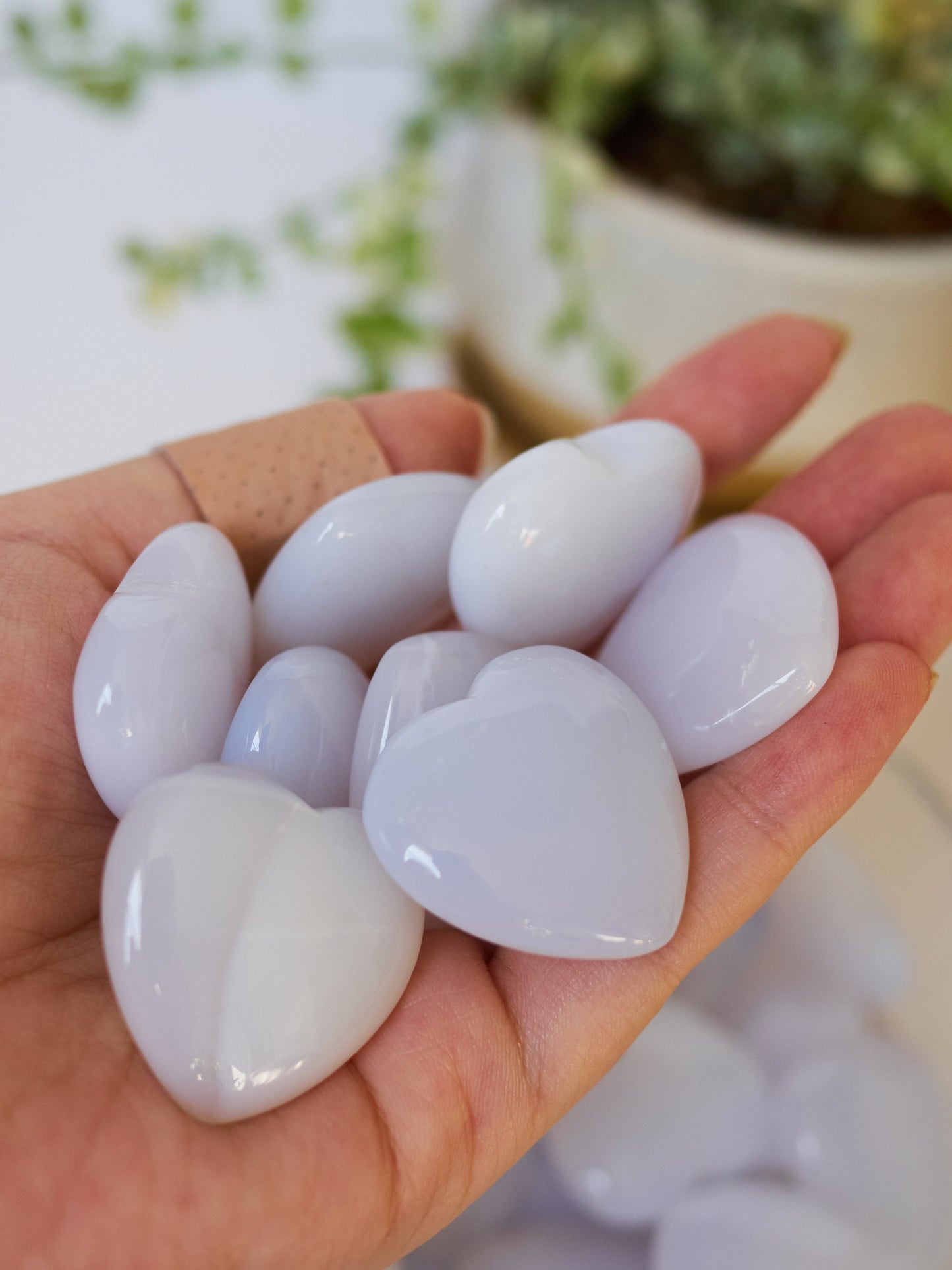 Blue Chalcedony Small Heart Carving