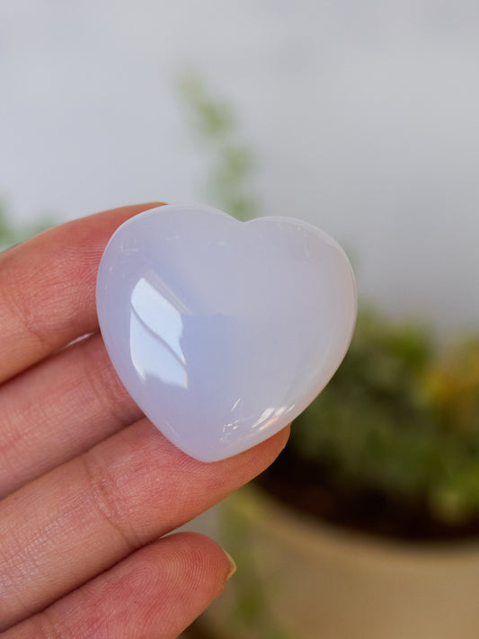 Blue Chalcedony Small Heart Carving