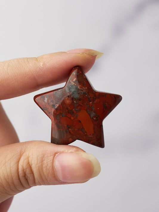 Small Bloodstone Jasper Star Carving