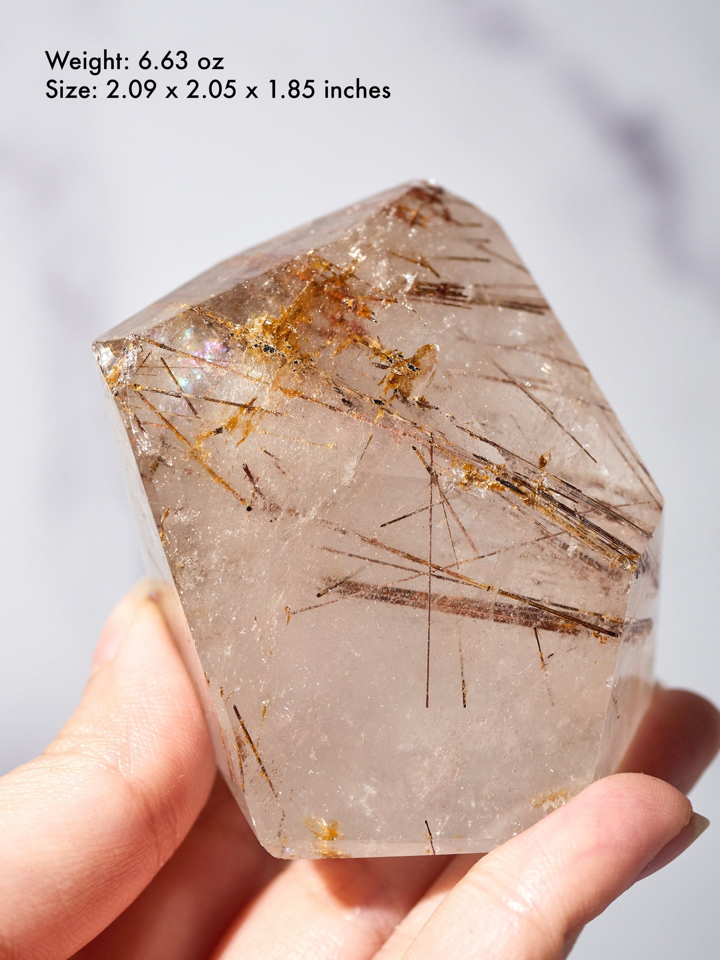 Red Rutile and Clear Quartz Free Form