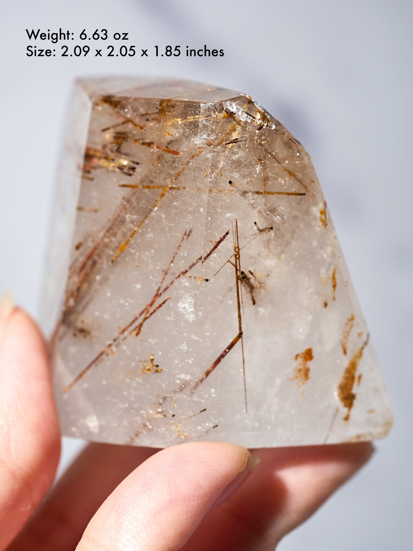 Red Rutile and Clear Quartz Free Form