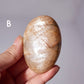 Flashy Peach Moonstone Palm Stone