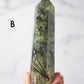 Prehnite with Epidote Tower