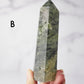 Prehnite with Epidote Tower