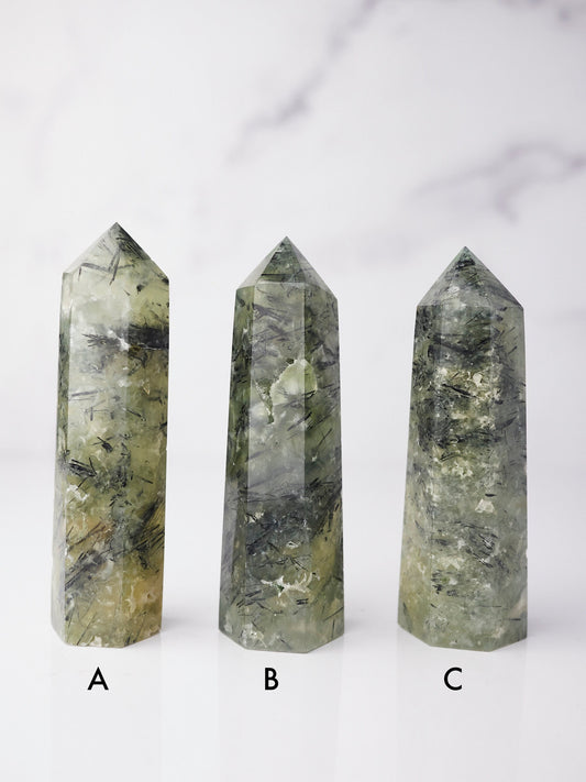 Prehnite with Epidote Tower